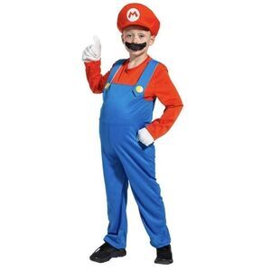 Mario Halloween Costume Kids Large 10-12 Super Mario Unisex Hat Gloves Mustache